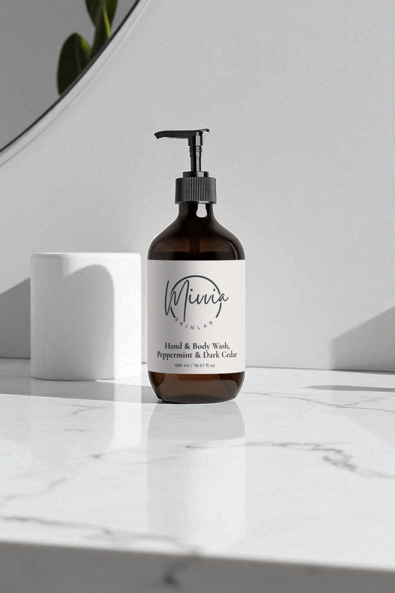 Hand & Body Wash, Peppermint & Dark Cedar